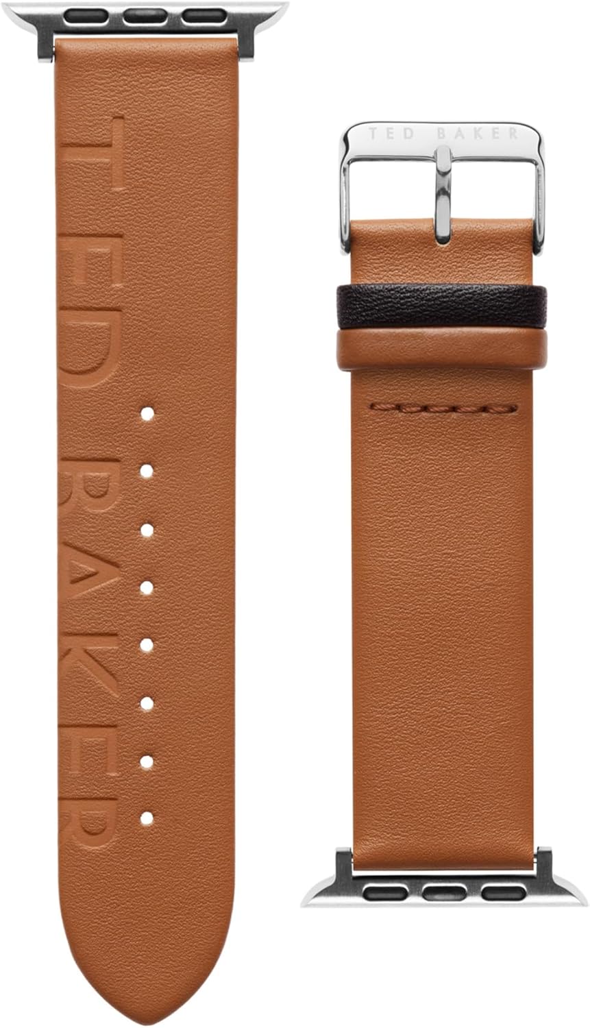 Ted Baker Tan Ted Engraved Leather Strap Black Keeper for Apple Watch® (Model: BKS42F118B0)