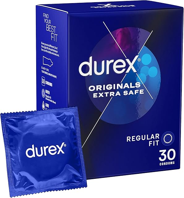 Durex Extra Safe Condoms, 30 Condoms (1 Pack) (Packaging May Vary)