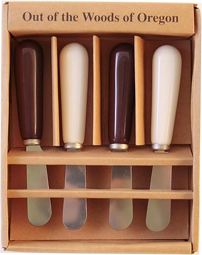 Miniatura 8 de Out of the Woods of Oregon Juego de 4 cuchillos esparcidores de cerámica (vid de uva)