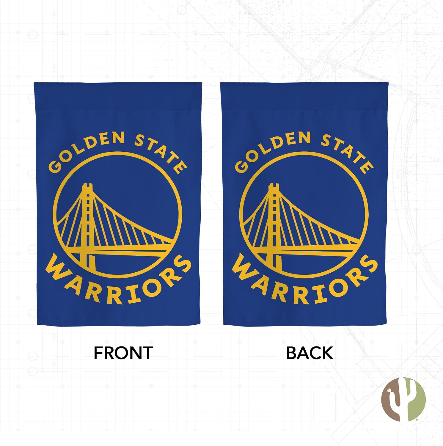 Desert Cactus Golden State Warriors GSW Garden Flag – 19 x 12 inch NBA Golden State Warriors Team Banner, For Outdoor Display and Events (Design B)