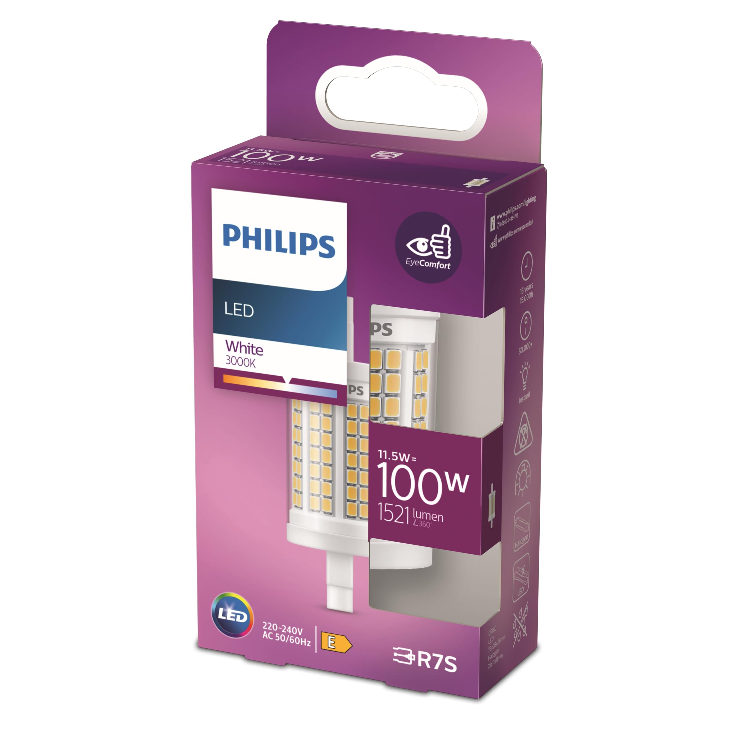 Philips Stablampe LED 78mm R7s – 11,5 W, warmweiß 3000 K