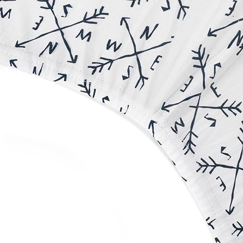Miniatura 4 de HonestBaby Sábanas bajeras para cuna para colchón estándar, mini estampados 100% algodón orgánico para bebés, niños, niñas, unisex, brújula, talla