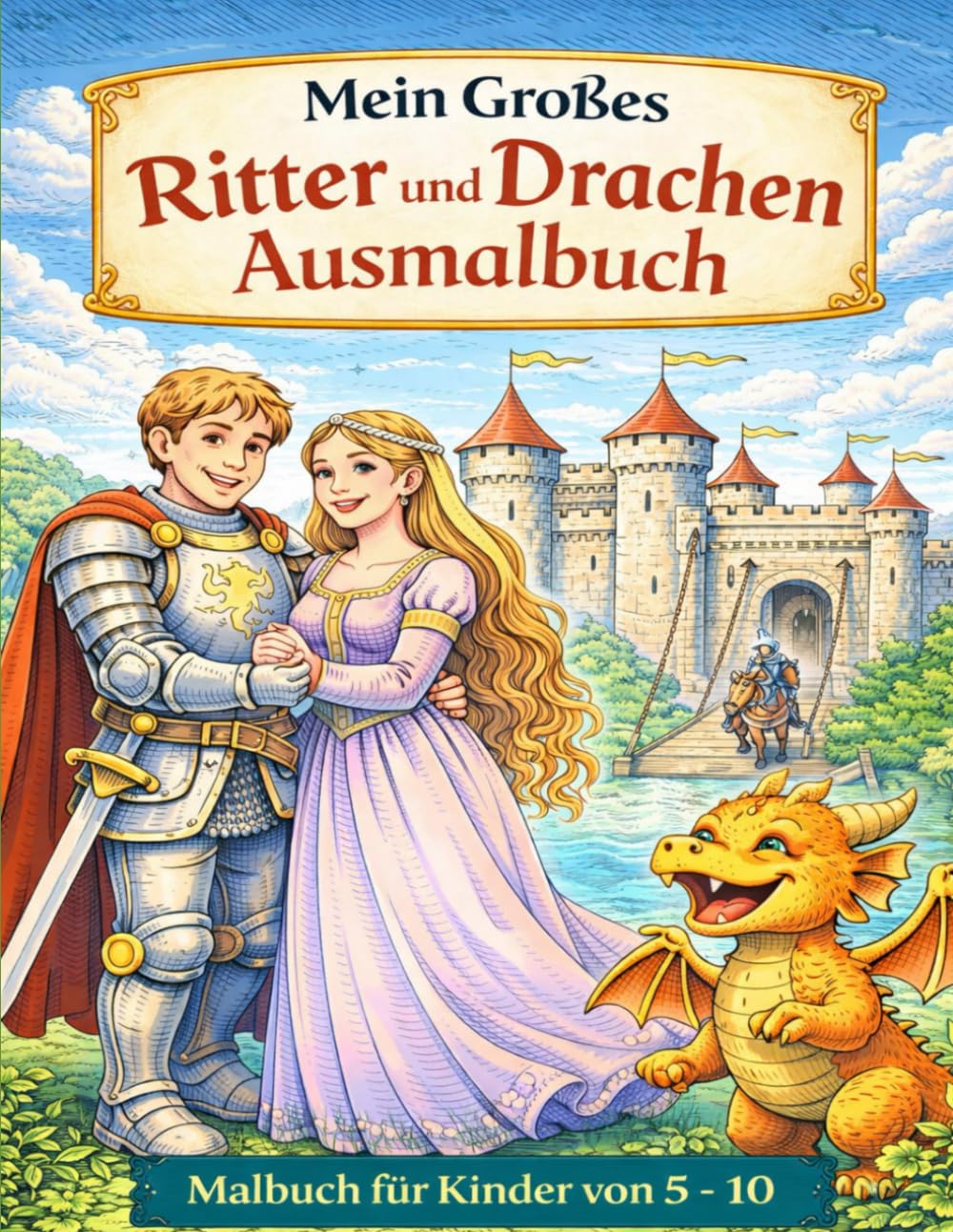 Mein Großes Ritter und Drachen Ausmalbuch: Malbuch für Kinder von 5 - 10