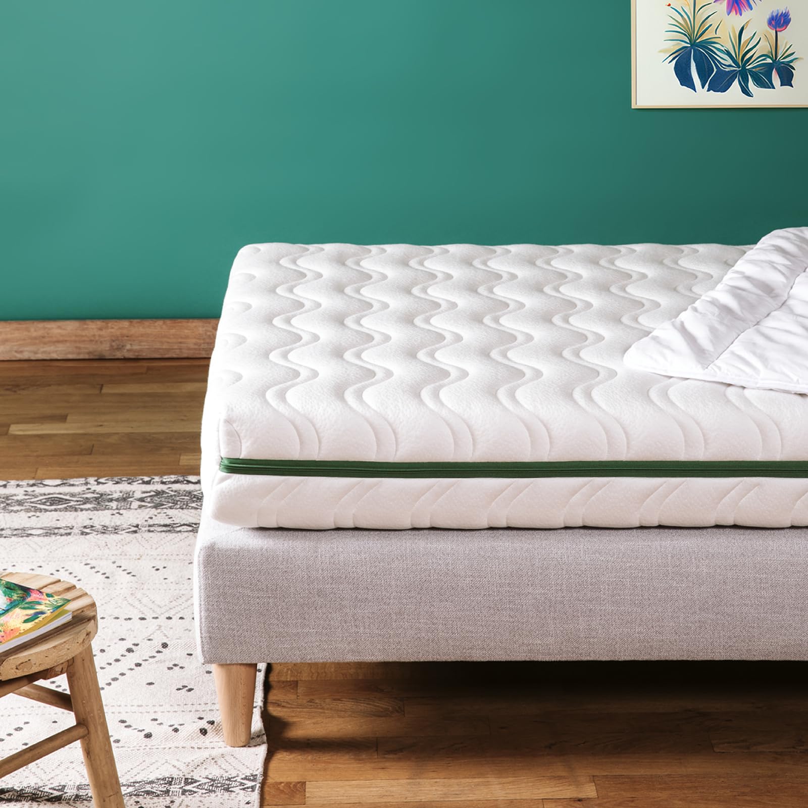 Kadolis Matelas Enfant 90x190x12 cm Aloe R Mousse Latex 2 Faces Couchage Housse Amovible Lavable OekoTex Fabriqué Espagne