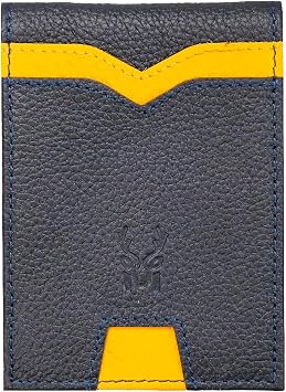 Modica Arena - Genuine Leather Minimalist Money Clip Mens Wallet - Ultra Thin Design Navy Blue