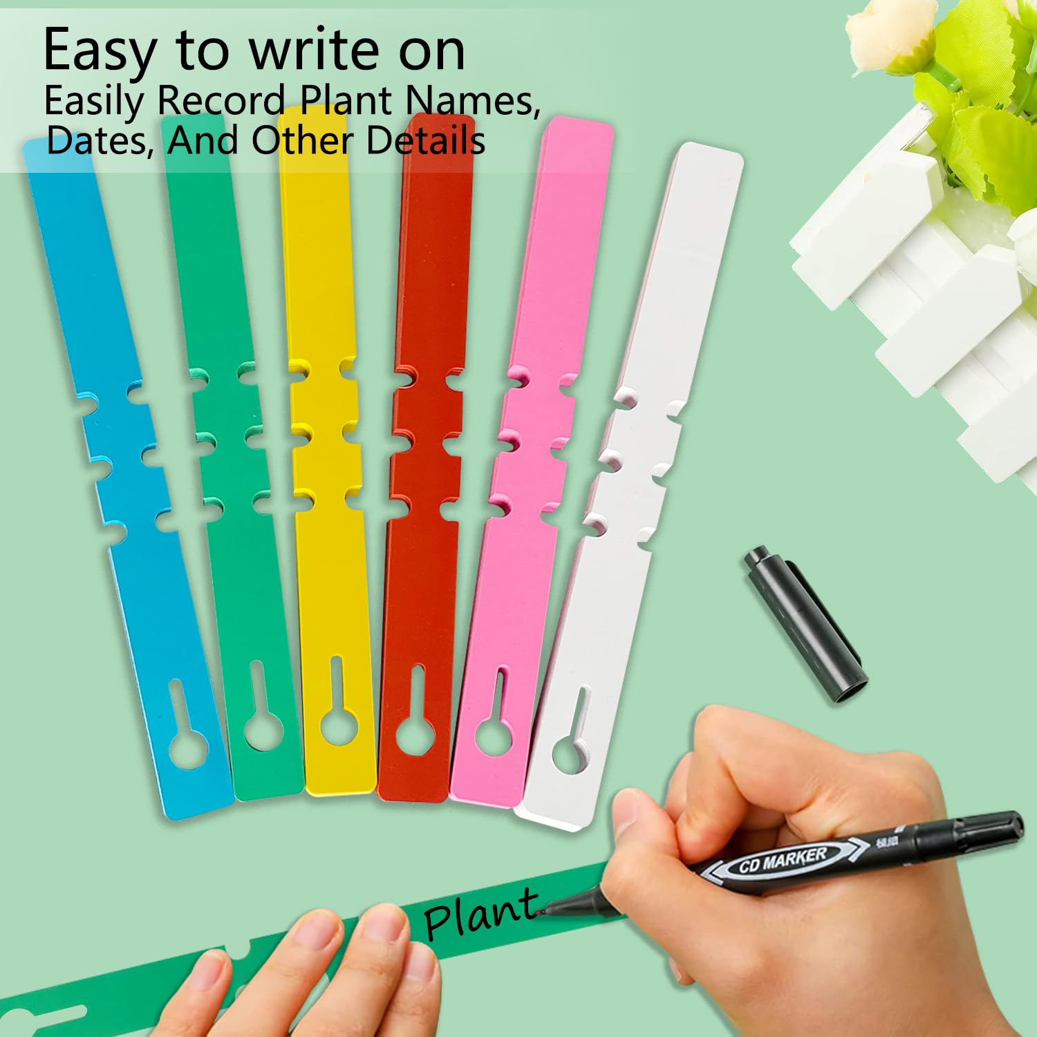 Etichette Colorate Per Piante Da Giardino,300 Pezzi Etichette Per Piante In Plastica,etichette Da Appendere Per Piante Da Per Piante Con Anello Per Vivai Piante Che Crescono Piante Ornamentali Erbe