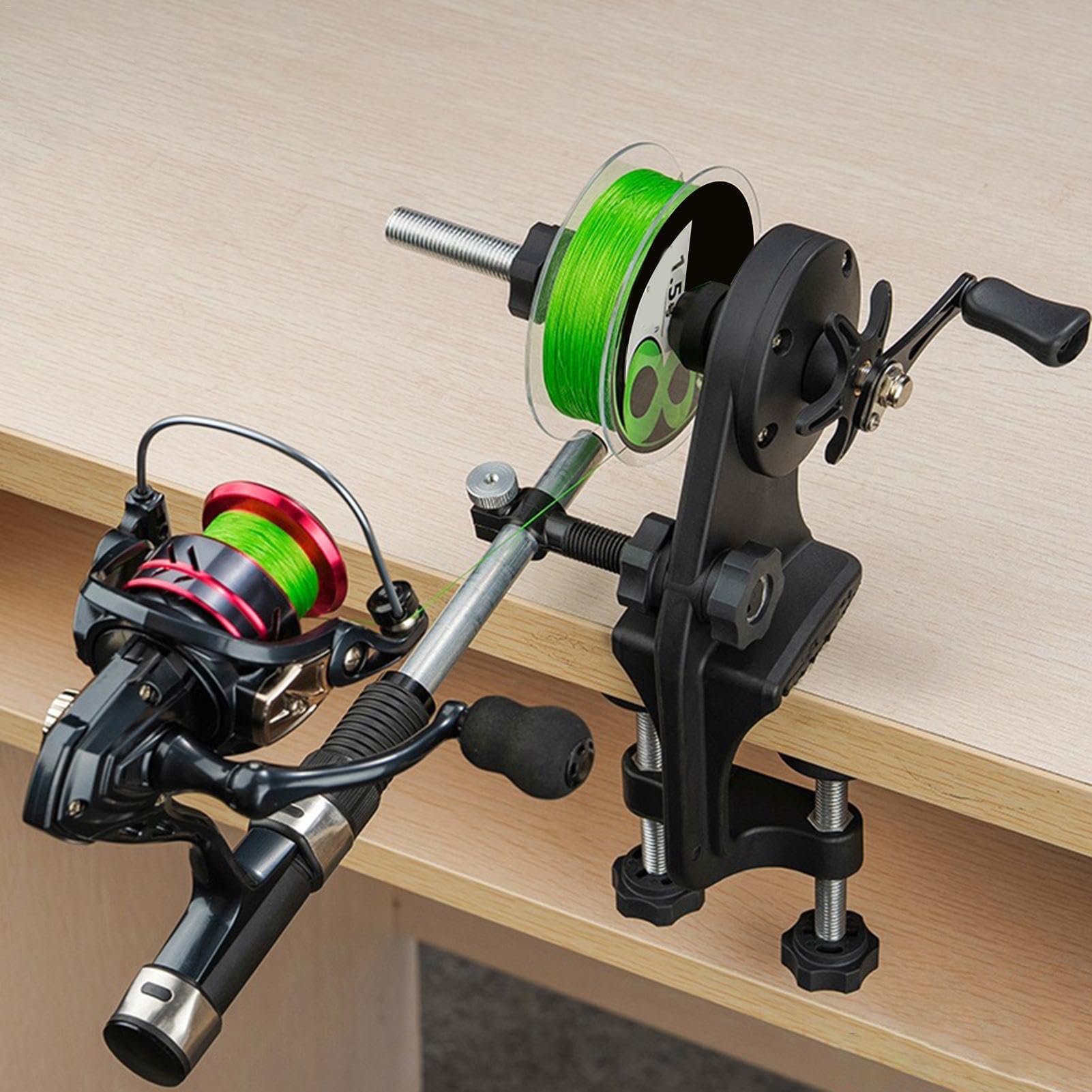 Angelrollenspooler, Aufspulen von Angelrollen, tragbarer Angelspooler, Baitcasting-Rollenspooler, verstellbares Werkzeug zum Aufspulen von Baitcasting- und Spincast-Rollen