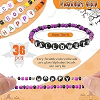 Vista 3 de Cunno 36 pulseras de la amistad para niñas, pulseras de cuentas de corazón con letras, pulseras elásticas y bonitas, pulseras inspiradoras