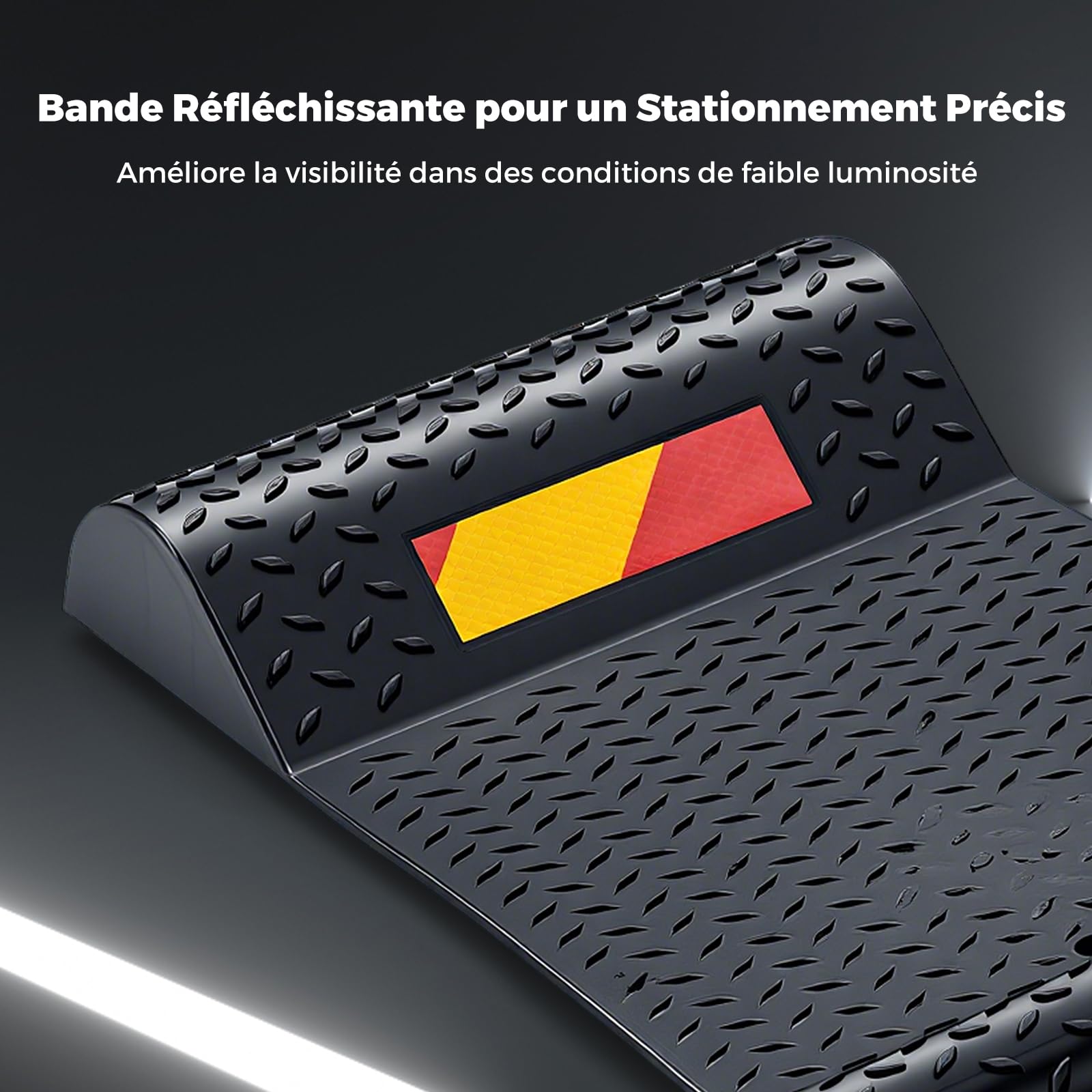 GYMAX Tapis de Stationnement de Voiture, Anti-Glissement et Anti-Recul, avec Bande Réfléchissante, pour Réparation de Voiture, 2 Méthodes de Montage Faciles