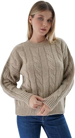 TR ST STAR Kad n Oversize Sa   rg l  Triko  rme Kazak TRIST-6167