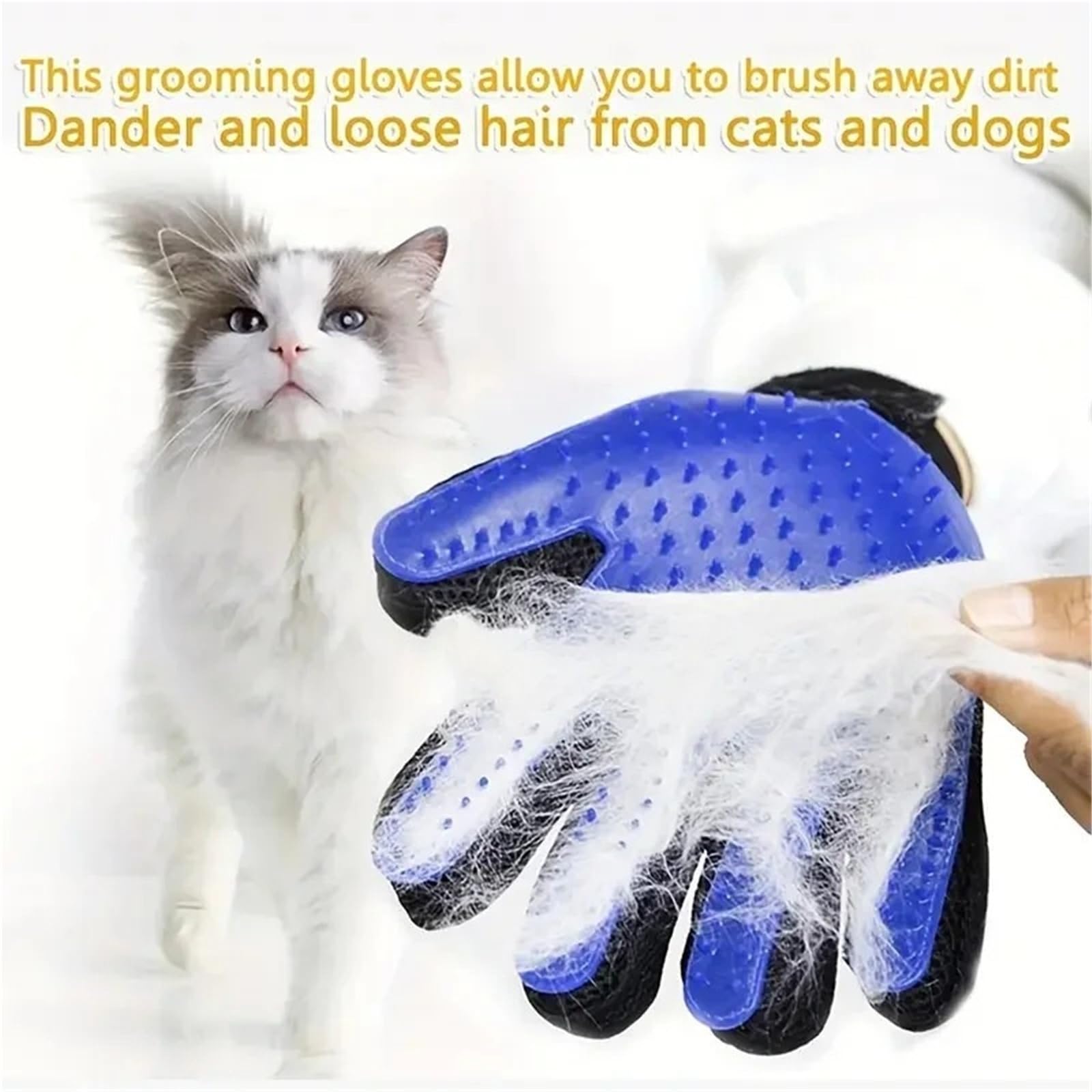 Confezione da 2 Guanti for depilazione for Cani e Gatti, deshedding e Spazzola for Massaggio