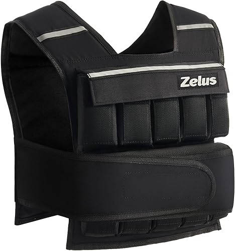 ZELUS Chaleco con peso, chaleco de 20 libras, 30 libras, 60 libras, peso ajustable para ejercicio, chaleco de peso para hombres, chaleco de