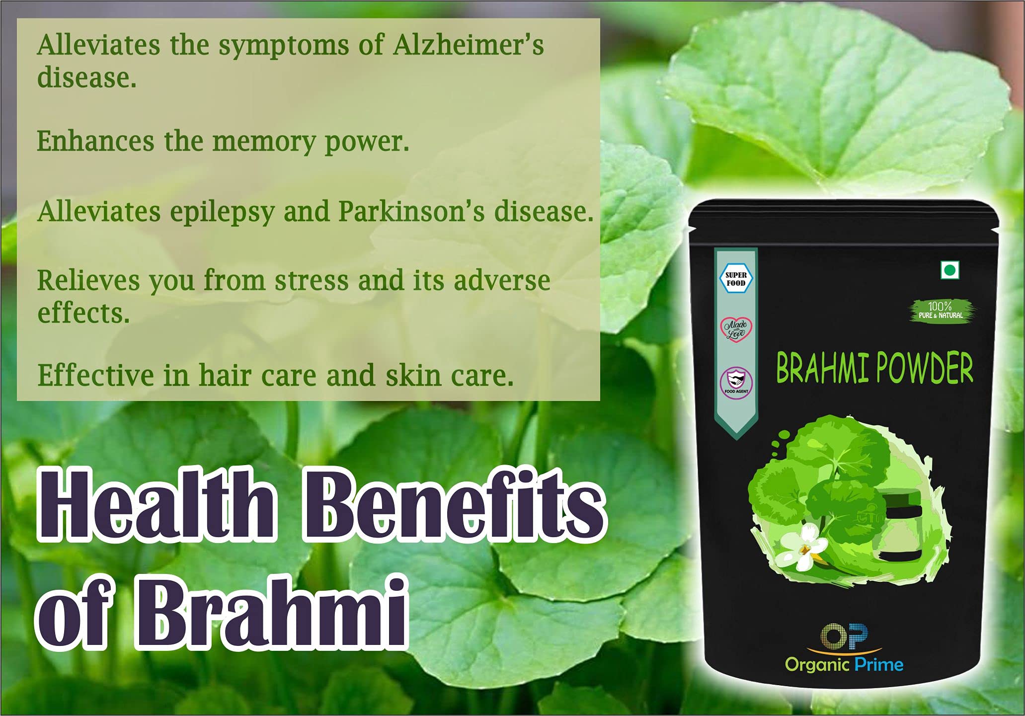 Organic Prime Pack of 7 Brahmi Powder, Neem Powder, Amla Reetha , Shikakai , Bhringraj ,Hibisc ( 200 GM Each ) - 1400 GM By Organic