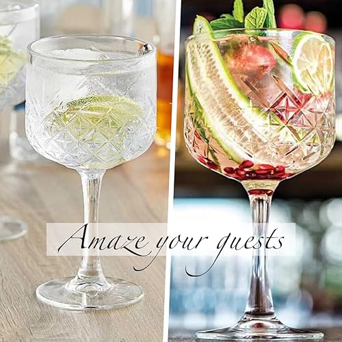 Miniatura 5 de Copa de cristal extra grande, copas de copa vintage, copas de vino grandes. Cóctel, champán, margarita. cristalería de tallo largo (16.9 onzas 16.9