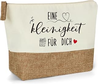 Makeup Bag for Women,Cosmetic Bag with Small for You - Cosmetic Bag Small Women Jute Makeup Bag Gift for Wife Girlfriend Colleague Mom for Birthday, Thank You