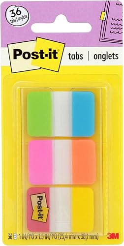 Post-it Tablas 1 pulgada sólida aguamarina amarillo rosa rojo verde naranja 6color 36dispensador 686-ALOPRYT