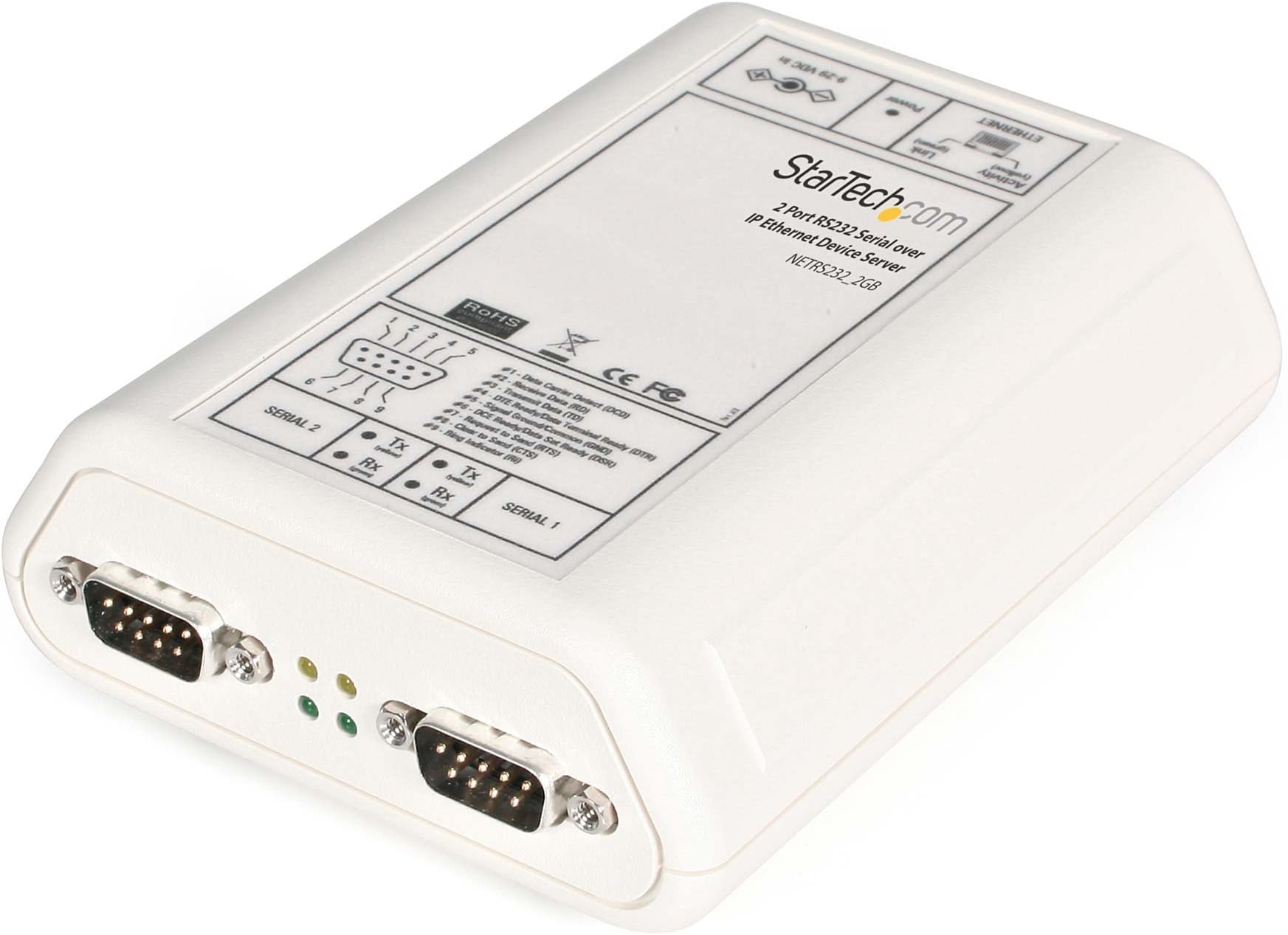 StarTech.com 2 Port RS232 Serial Over IP Ethernet Device Server (NETRS232_2)