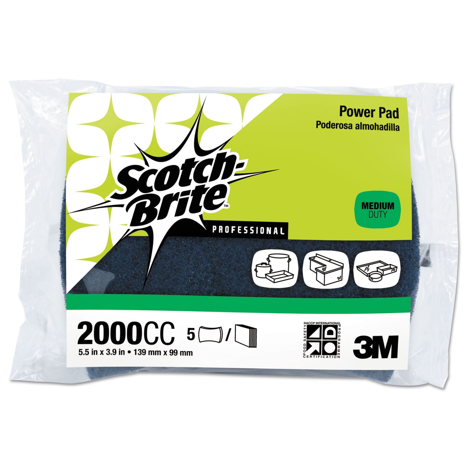3M Scotch-Brite Power Pad 2000, 5.5 in x 3.9 in
