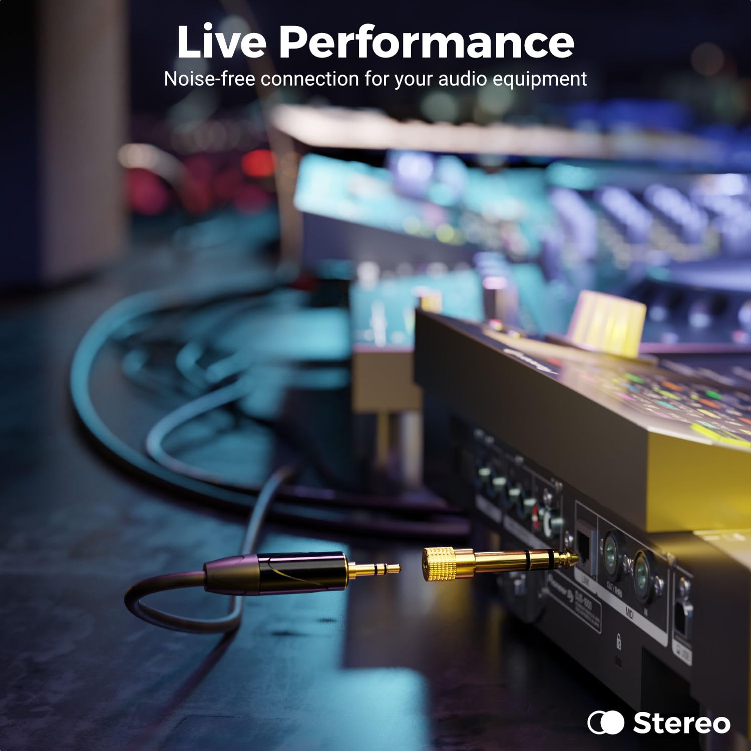 deleyCON Adaptateur Jack 6,35mm vers 3,5mm Coupleur Audio Stéréo