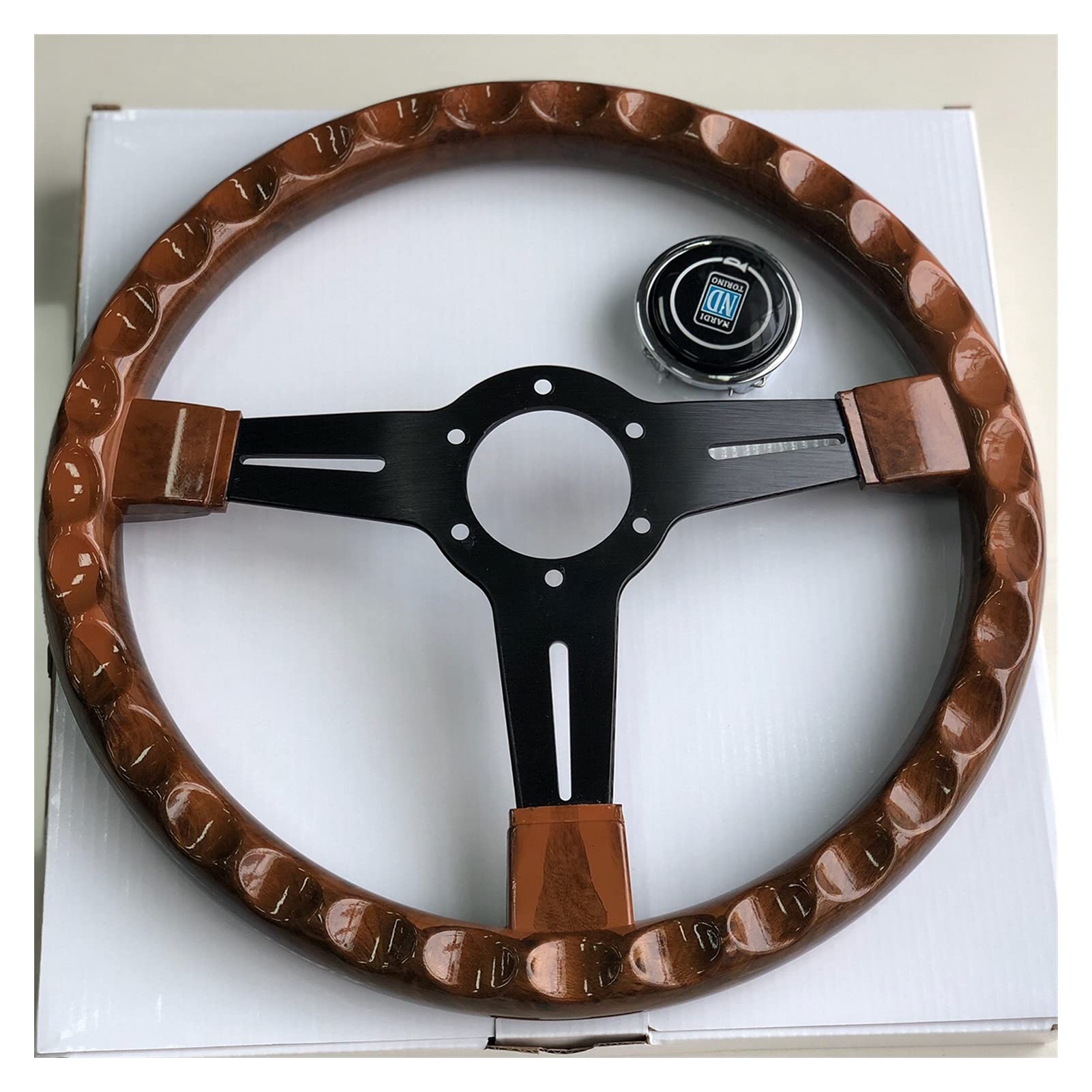 Volante Desplazado,Volante Coche □ 14 pulgadas de madera VIAJE DEL VIAJE DE LA DIRECCIÓN RUEDAS DE DIRECCIÓN DE SPORTERIOR