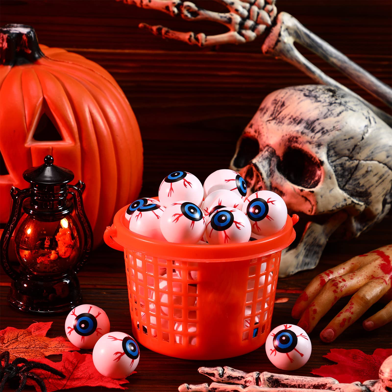 Plastic Halloween Eyeballs - 30pcs 1.5In Scary Ping Pong Fake Eye Balls For Kids Toys, Party Favors, Goody Bag Fillers, Beer Pong And Terror Props