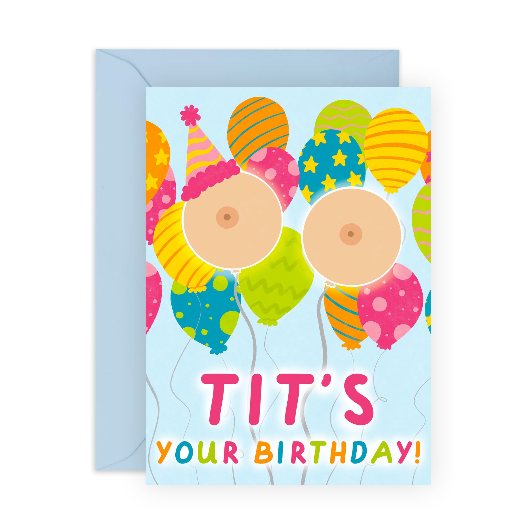 Central 23 Funny Birthday Card For Her - T*ts Your Birthday - Fun Friend Birthday Card - Birthday Cards For Female Friend - Best Friend Birthday Card - Comes With Stickers