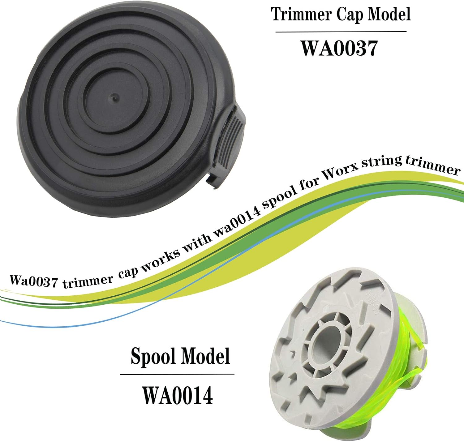 BOOTOP PIN WA0037 Spool Cap Cover, Replacement Spool Caps Compatible with Worx WG184 WG168 WG190 WG191 Electric String Trimmers, WG184 Spool Cap, Weed Eater Spool Cap for Worx (4 Pack)
