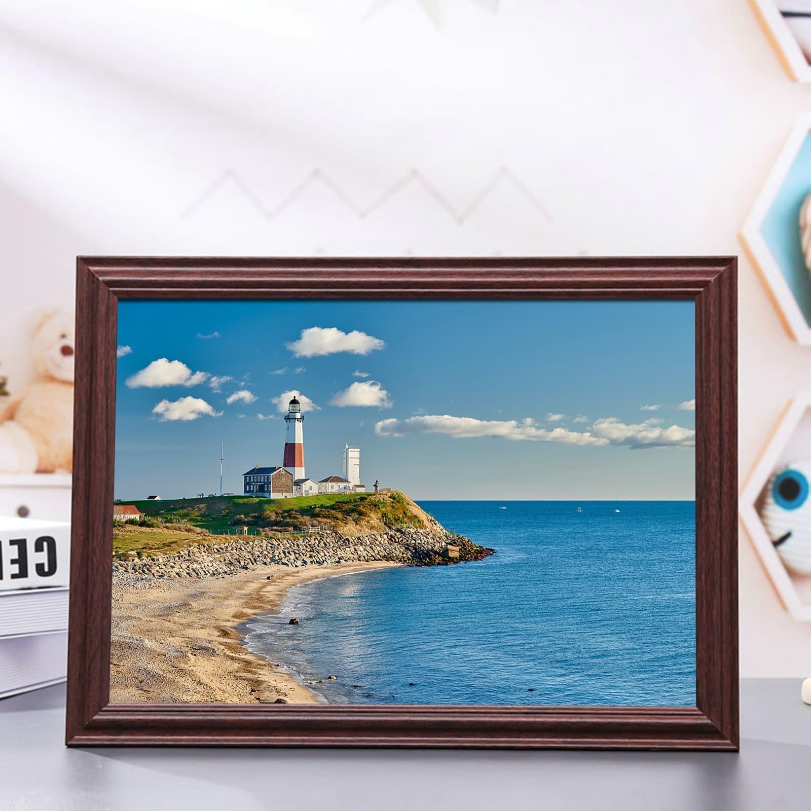Fotorahmen MDF, Rechteck Walnussholz Bilderrahmen 26.67X38.1cm Wand Picture Frame für Fotos, Bilder, Poster Horizontal & Vertikal Anzeige
