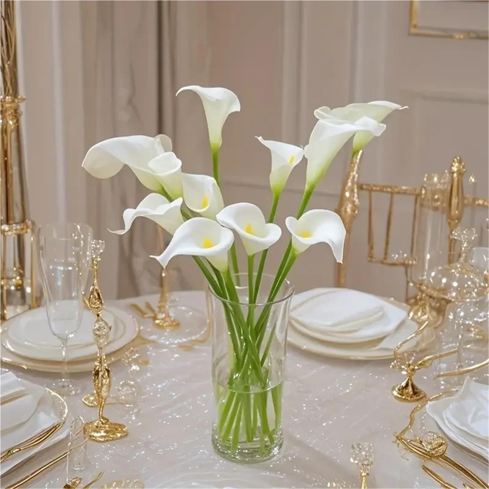 30 Stück realistische Calla-Lilien, künstliche Blumen, Blumenstrauß