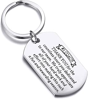 Coach Thank You Keychain #1 Coach Gift Appreciation Gift for Football Basketball Soccer Baseball Coach Retirement Gift