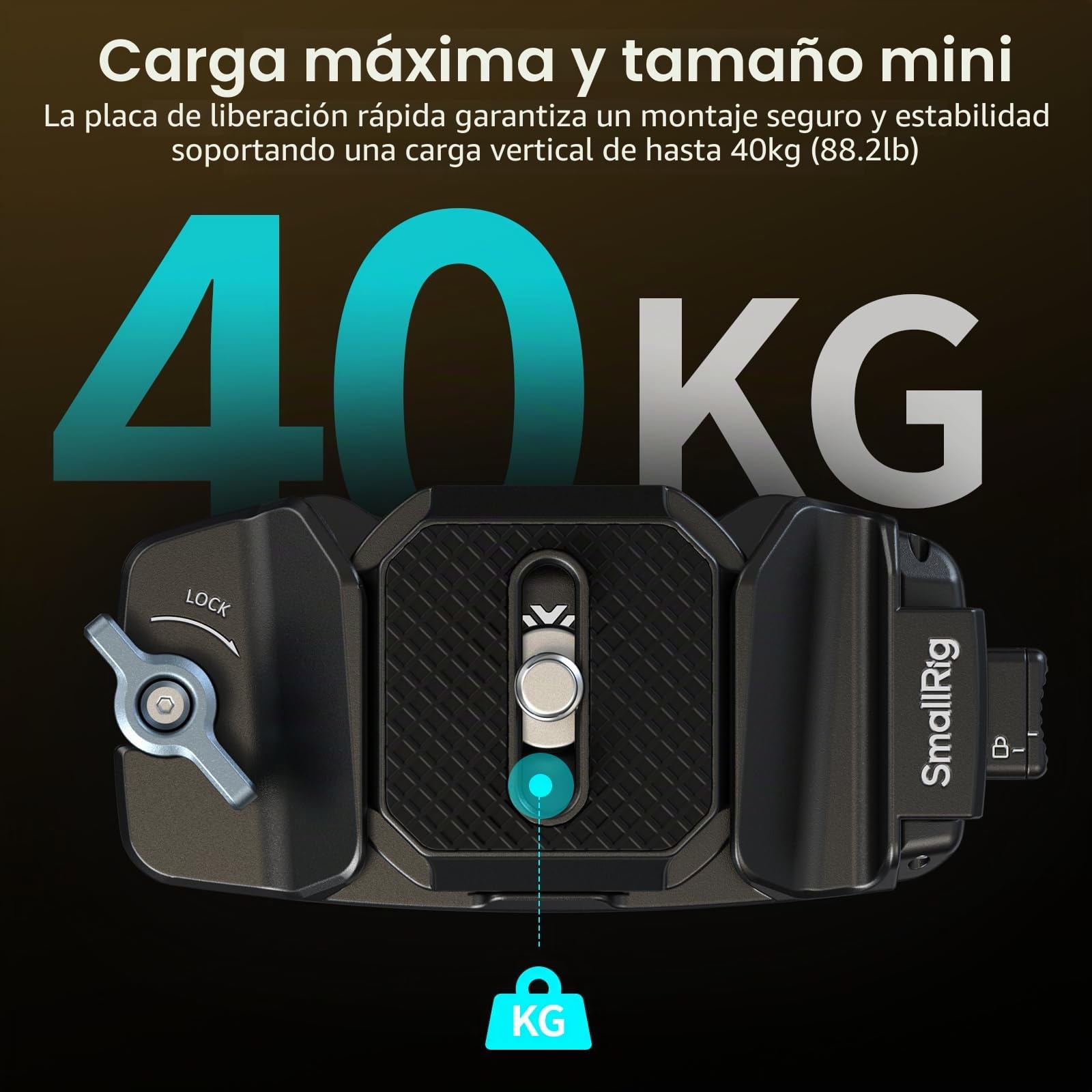 SMALLRIG Clip para Cámara con Placa, Sistema de Liberación Rápida para Sony, para Nikon, para Fujifilm, para Cámara de Acción DSLR, para Arca-Swiss - 5053