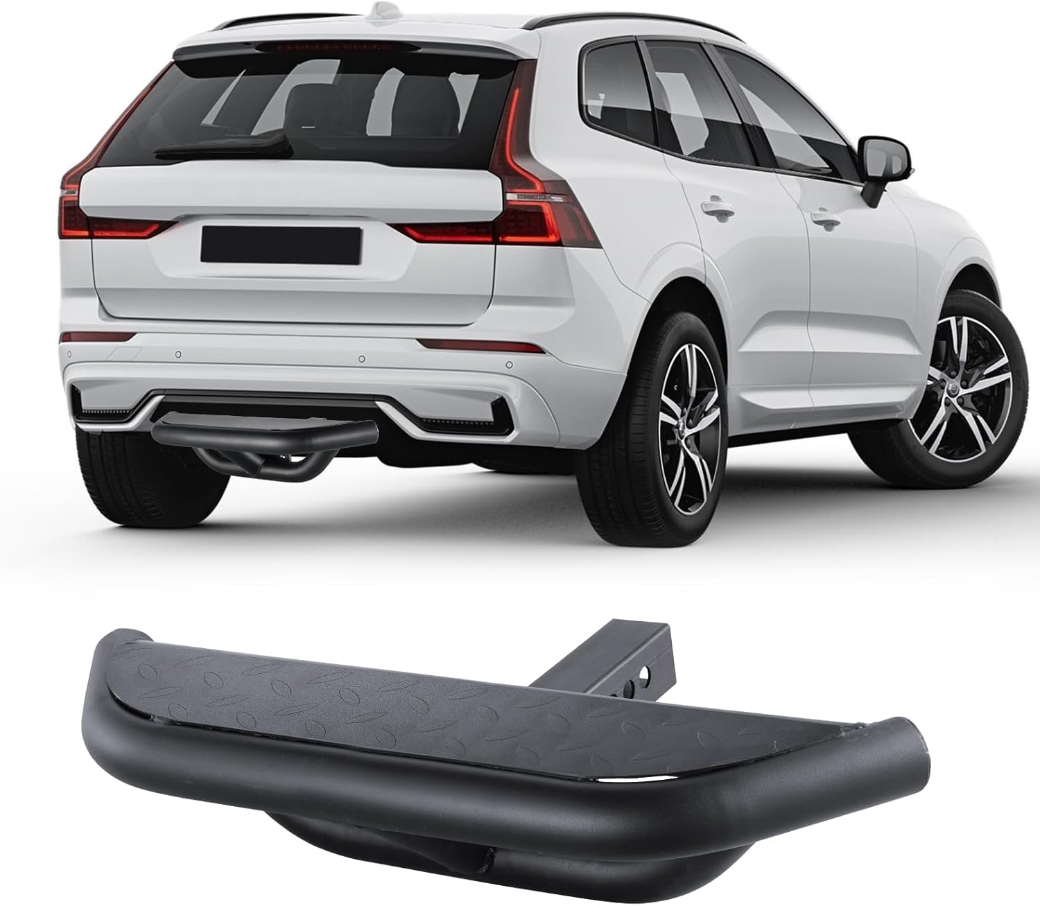 VEVOR Hitch Step for 2 Inch Receiver, Strong Steel Construction with 350 LBS Load Capacity, Rear Bumper Guard Protector with Pin Lock and Stabilizer, Universal Fit for Truck, SUV, Pickup, Trailer STYLE A