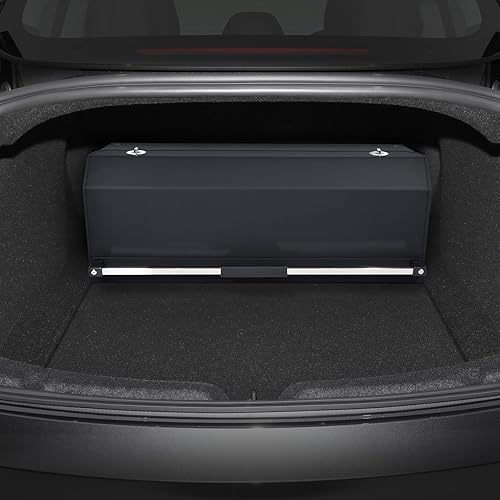Organizador de maletero de automóvil para Tesla Model 3 2021-2023, organizador de almacenamiento de cuero resistente para SUV con tapa y asa de