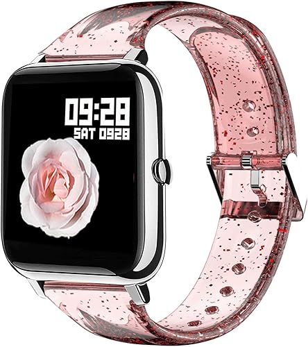 Miniatura 10 de Correa de silicona transparente para reloj inteligente Donerton, compatible con reloj inteligente Donerton  FirYawee Smartwatch  Virmee VT3