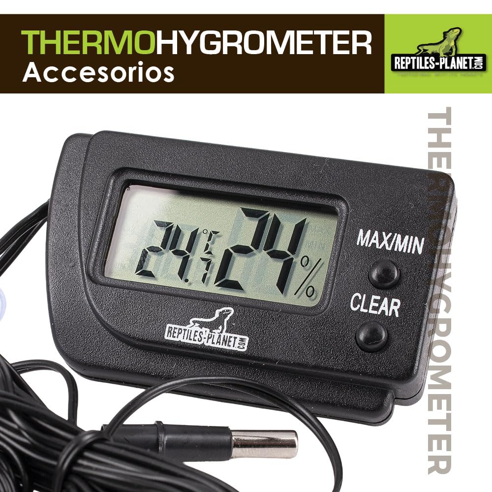 Reptiles Planet – Pequeño Thermohygrometer – Termómetro e higrómetro digital para Terrario