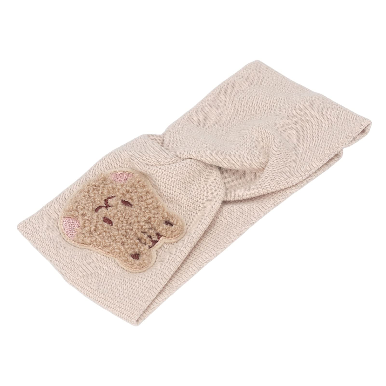 BONKZEBU Baby Headbands Soft Cotton Super Stretchy, Cartoon Pattern Head Protection Wrap for Toddlers, Newborn Headbands for Girls, for Babies Boy, Baby (Beige)