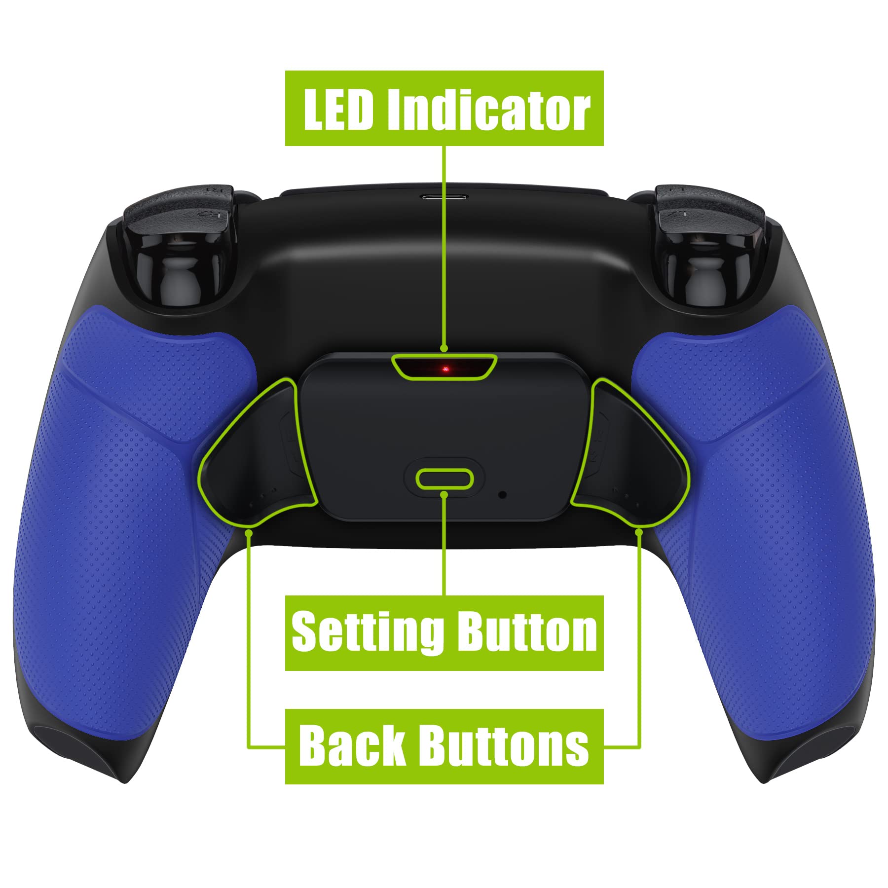 eXtremeRate Rise V3 Remap Kit Programmabile per ps5 Controller BDM-030/040/050,Tasti Posteriori Palette Paddles Cover Grip Gommato per ps5 Joystick-Senza Controller-Nero Blu
