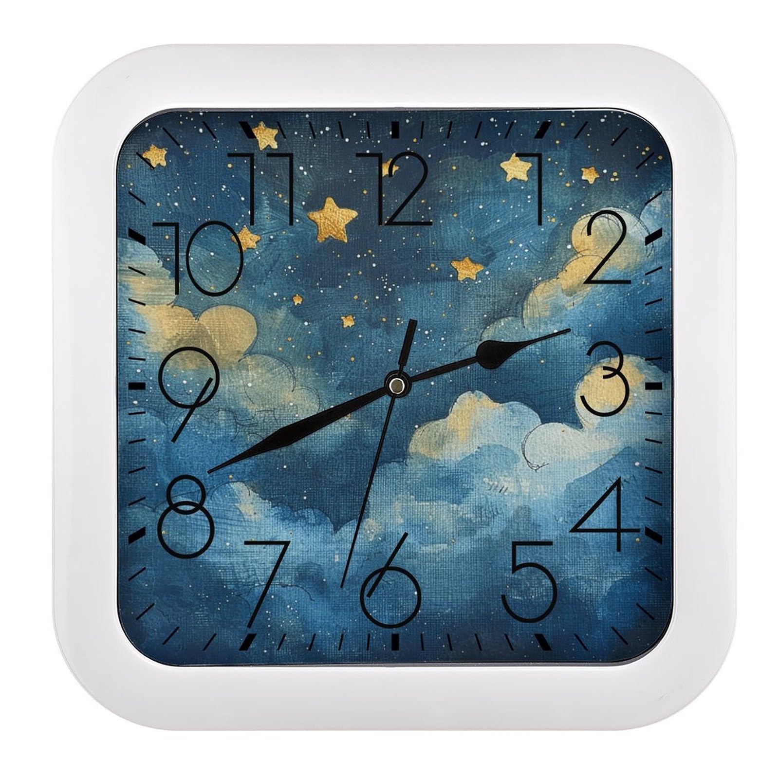 NTVOWPZO 10 Inch Wall Clock Unique Scenery Images Battery Operated Wall Clocks Silent Non-Ticking Square Wall Clock for Living Room Kitchen Home Office Wall Decorative Clocks