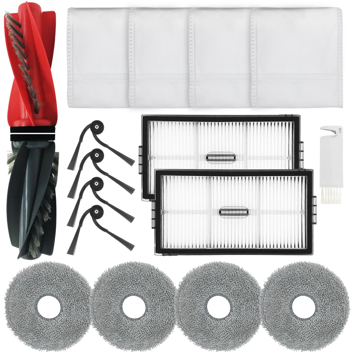 29-Piece Replacement Parts Kit For Roborock SAROS 10R / Qrevo CurvX Robot Vacuum - Rollers, Filters, Mops, Bags