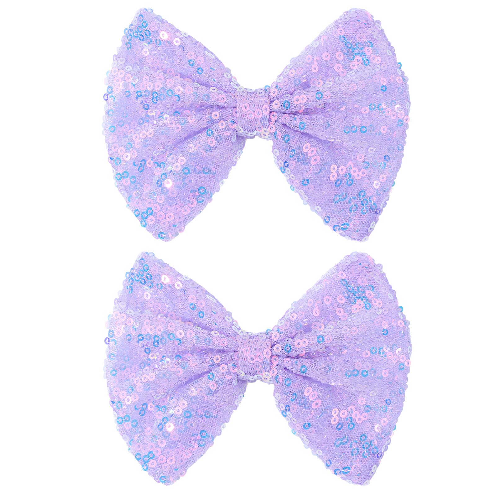 Glitter Red Hair Bow Clips for Girls - Sparkly Sequin -11