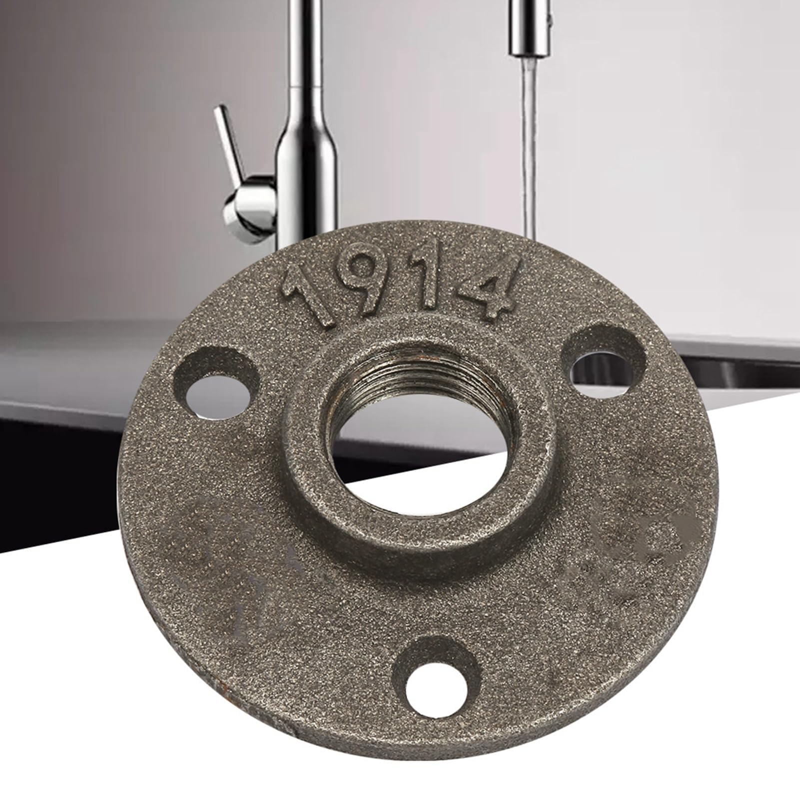 Gewindeflansche Bodenflansch Aluminiumflansch 10 Stück Flanschbasis mit 3 Löchern für Rohrverschraubung 1/2 Zoll