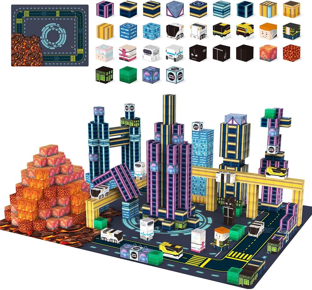 180PCS Magnetic Blocks, Building Blocks Cubes, Magnetic Cubes Kids Toys, Upgraded STEM Sensory Toys for Kids Ages 3+, Christmas Birthday Gifts for Boys Girls