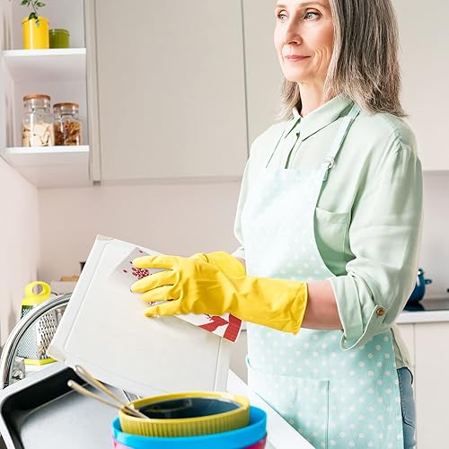 Miniatura 6 de Whaline 6 paños de cocina suecos de Navidad rojo y blanco árbol de Navidad copo de nieve reno de cocina toalla de cocina de algodón reutilizable