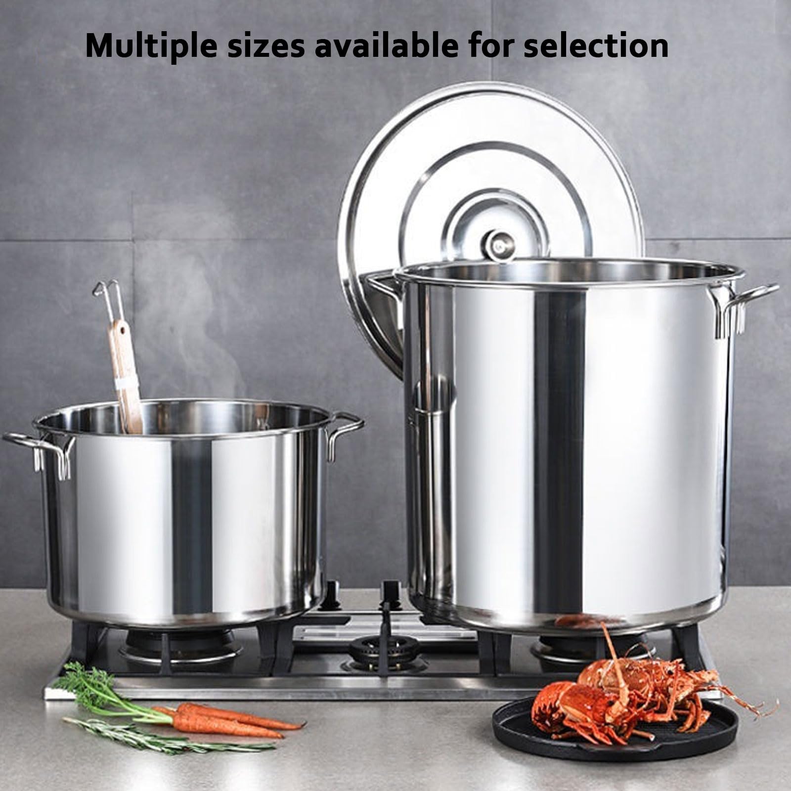 60 cm großer Suppentopf, Mehrzweck-Kochtopf mit Edelstahldeckel, ideal für Suppen, Eintöpfe und zum Kochen, perfekt für den Einsatz zu Hause und in Restaurants