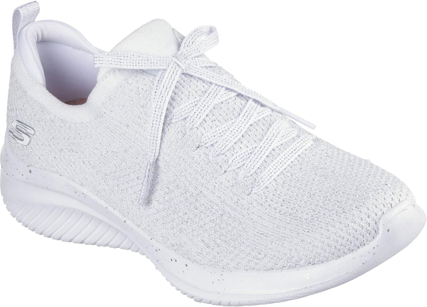 Skechers - Womens Ultra Flex 3.0 - Elegant Night Sneakers, Color White/Silver, Size: 6 M US