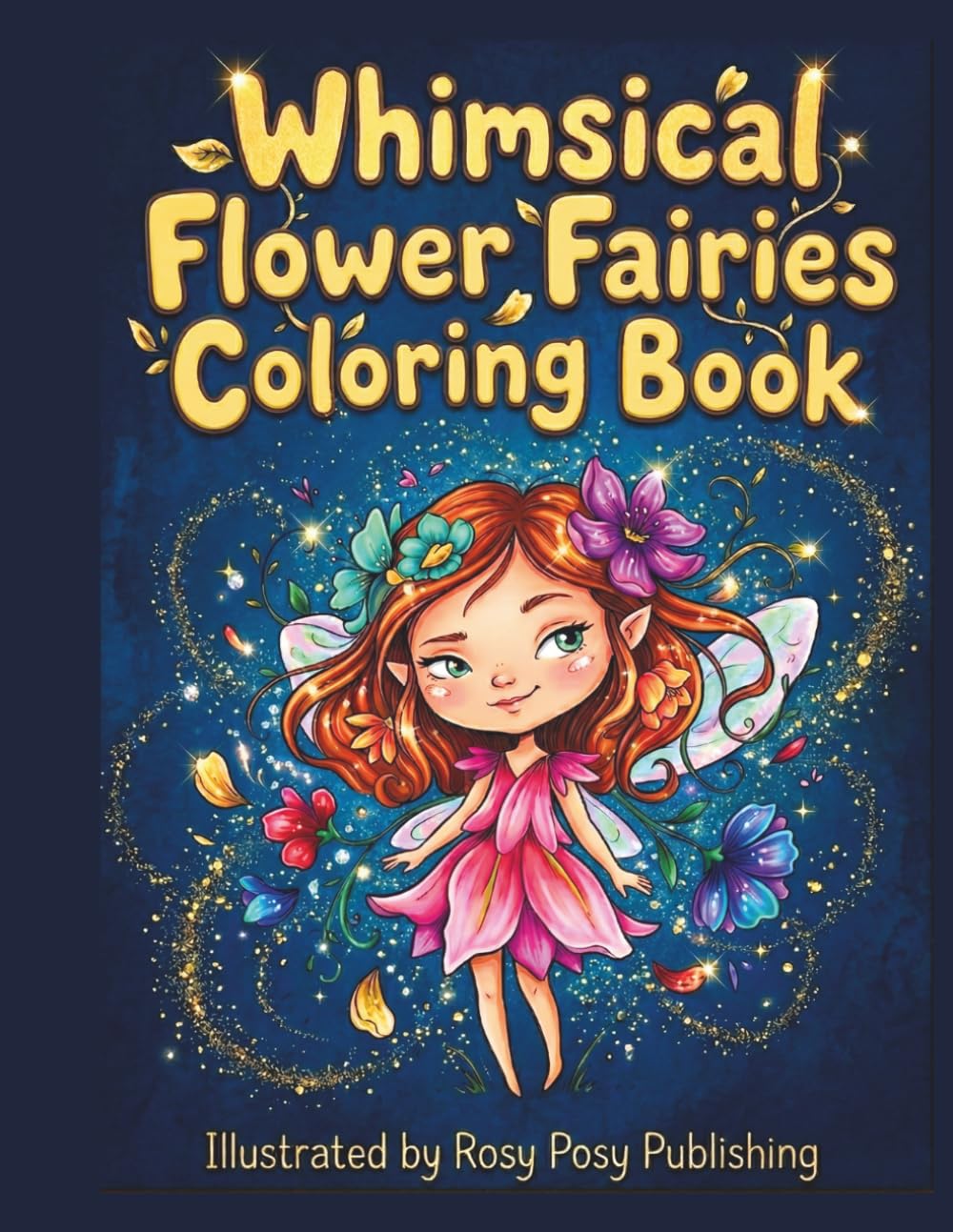 Whimsical Flower Fairies Coloring Book: Cute, Dreamy & Magical Fairy Scenes for Relaxing - Adult Coloring Book