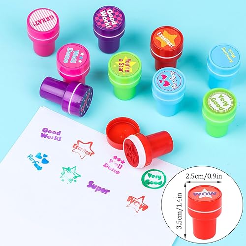 Miniatura 2 de Droutti 20 sellos de recompensa para profesores, sellos motivacionales para aula, sellos de goma autoentintados, sellos educativos de recompensa