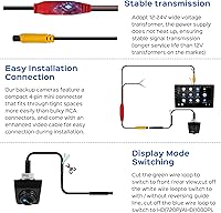 Vista 4 de Cámara de respaldo con vista frontal conmutable – 1080P metal AHD, visión trasera gran angular de 170°, visión nocturna súper clara, inversa Negro