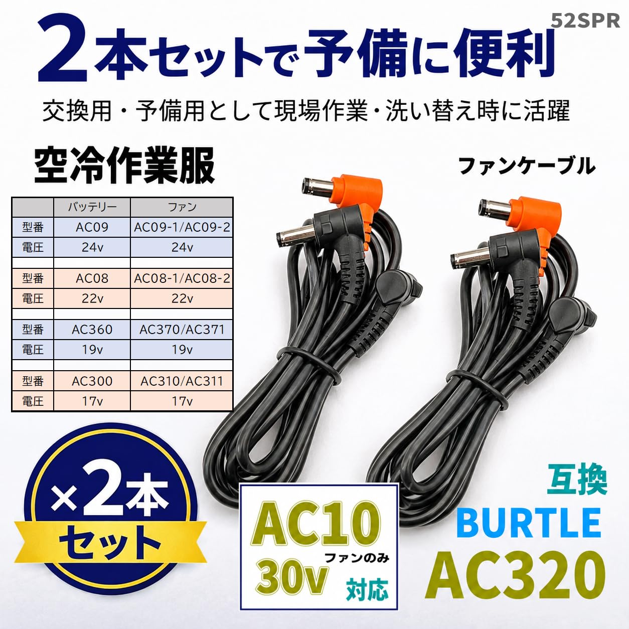 Amazon.co.jp: 2本セット バートル 互換ファンケーブル AC320対応