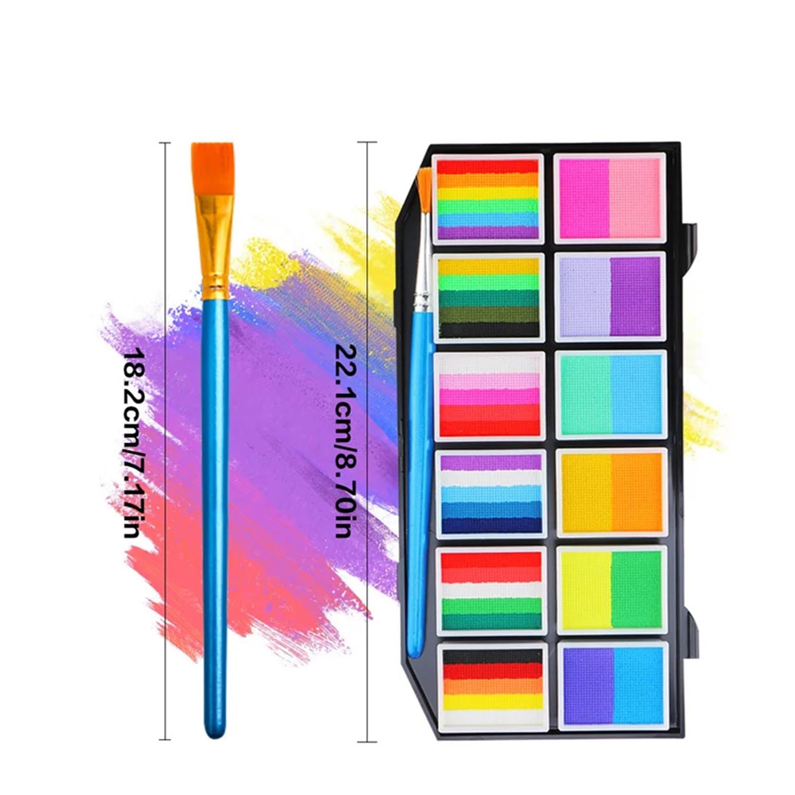 paleta de pintura corporal Pintura facial, pintura corporal, paleta de maquillaje arcoíris(4616)